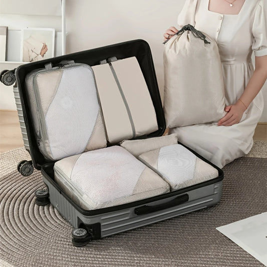 Compression Packing Cube Set 6pcs | Travel Luggage Organisers for Clothes, Shoes & Laundry